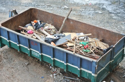 Workers managing construction waste in Regents Park
