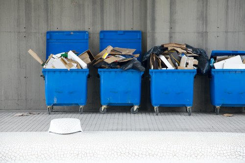 Construction site with waste management practices in Regents Park