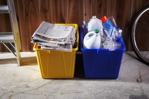 Professional waste removal team at work