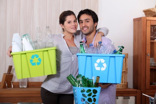 Community members participating in a waste disposal event