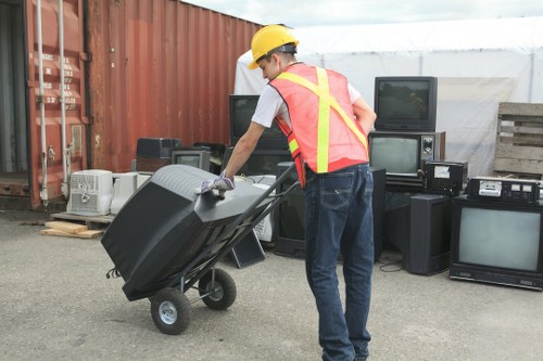 Different types of builders waste sorted for recycling